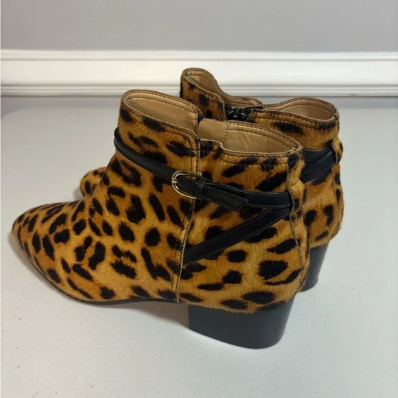 Talbots Dakota Calf Hair Leopard Ankle Boots – Size 8.5 | Block Heel - Picture 5 of 11